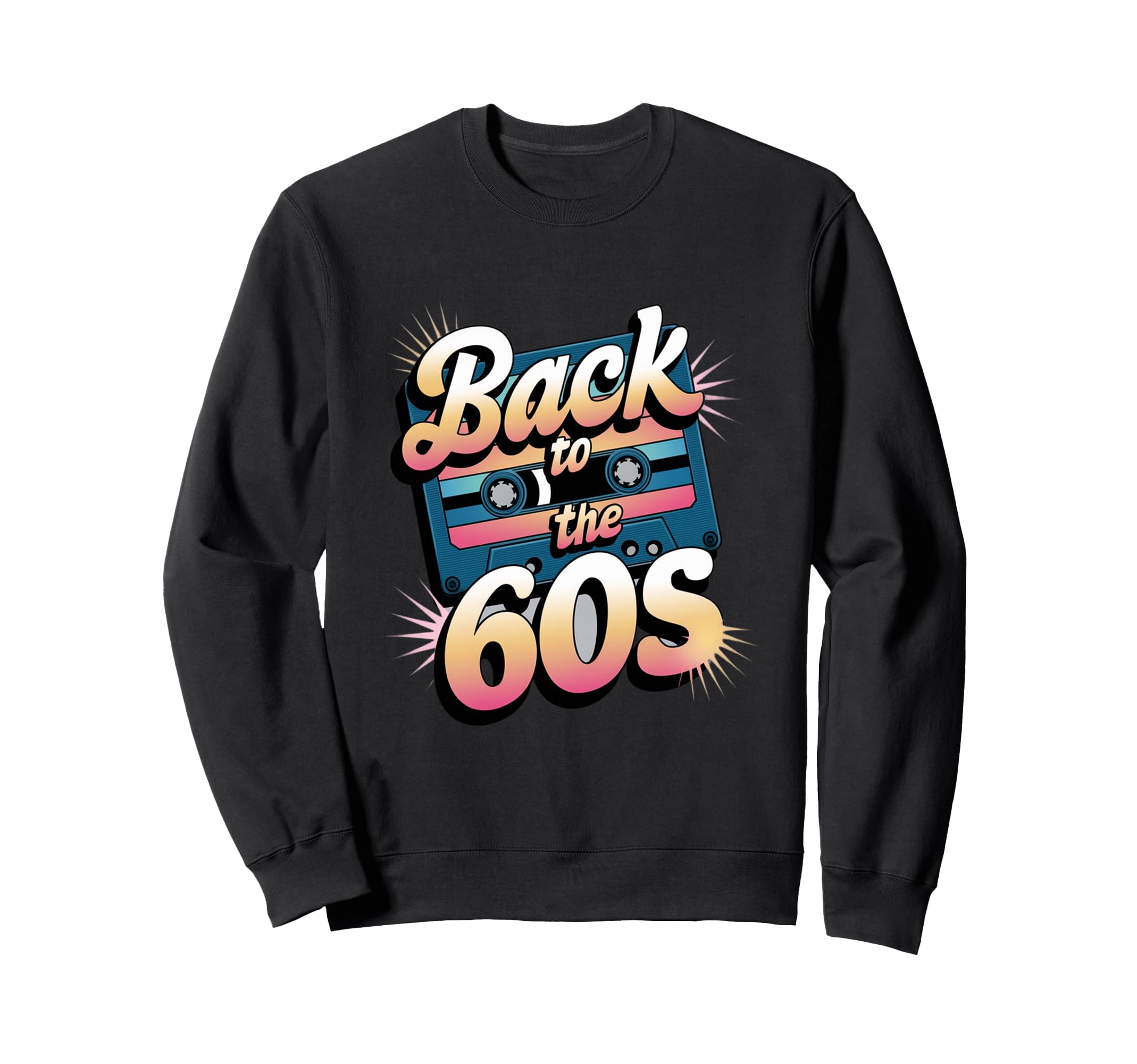 60S Music Vibes Cassette Tape Sweatshirt - Casual Everyday Wear for Adults - T-Shirt, Sweatshirt, Hoodie