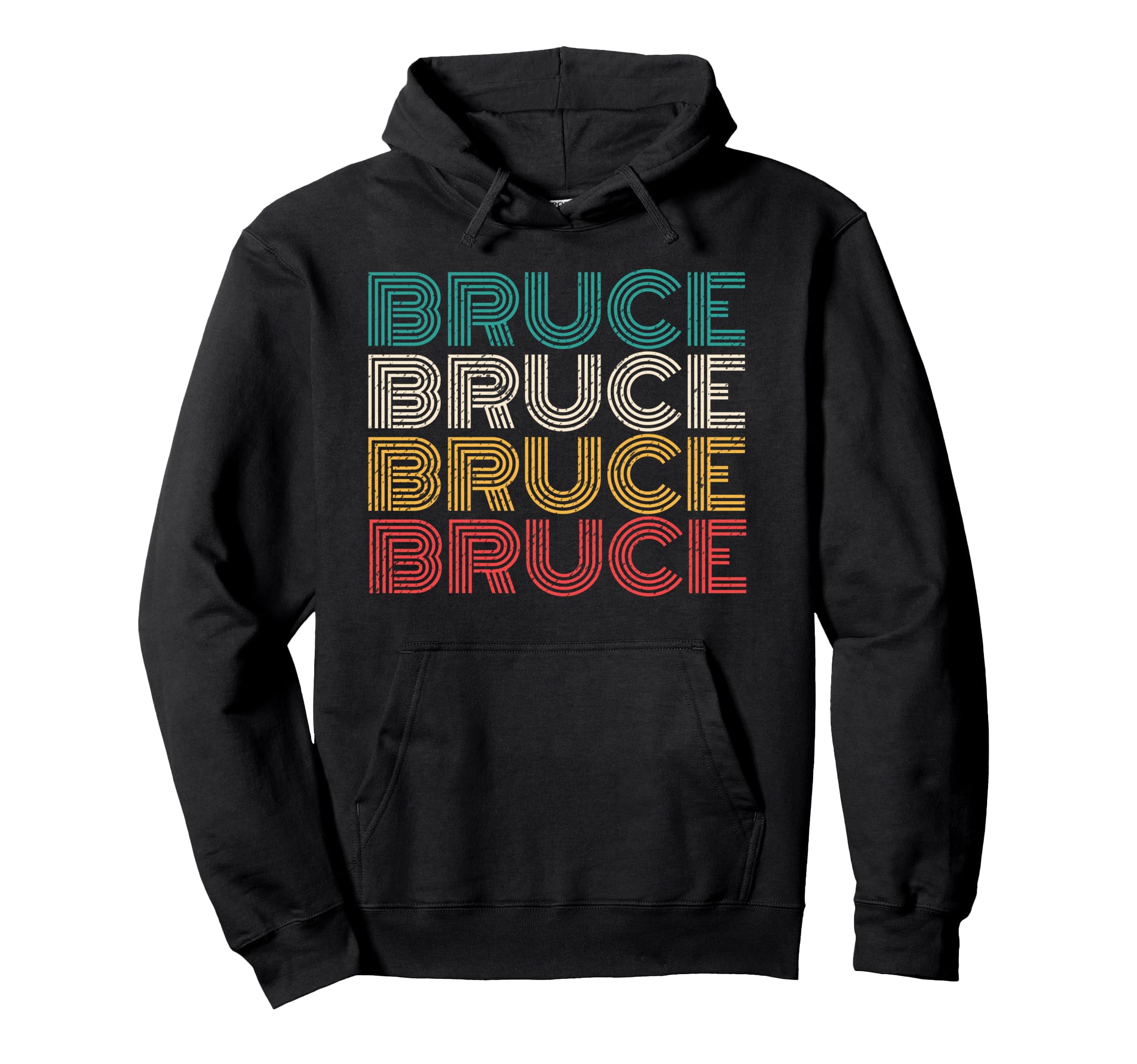 Bruce Distressed Hoodie - Novelty Apparel for Adults - T-Shirt, Sweatshirt, Hoodie