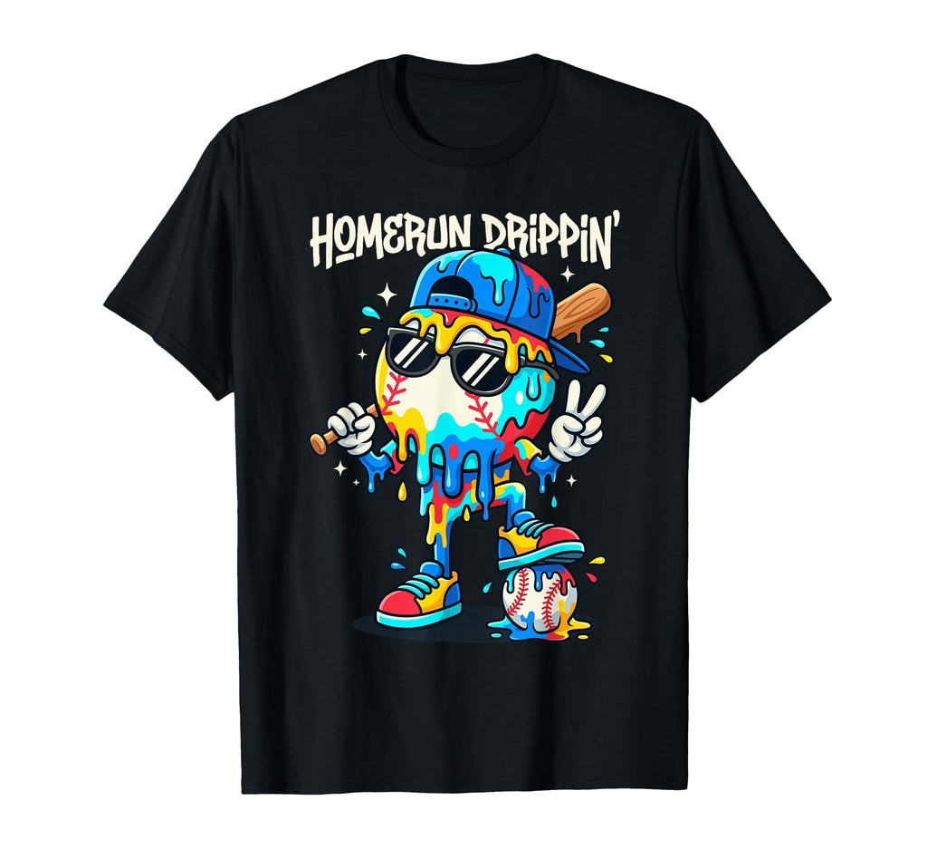 Homerun Drippin Melting Baseball Graffiti T-Shirt - Minimalist Print Unisex - T-Shirt, Sweatshirt, Hoodie