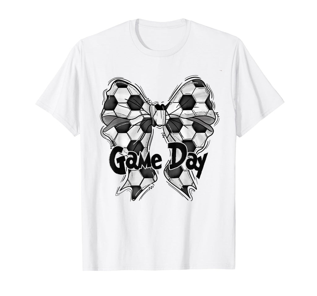Coquette Bow Soccer Game Day Soccer T-Shirt - Minimalist Print for Adults - T-Shirt, Sweatshirt, Hoodie