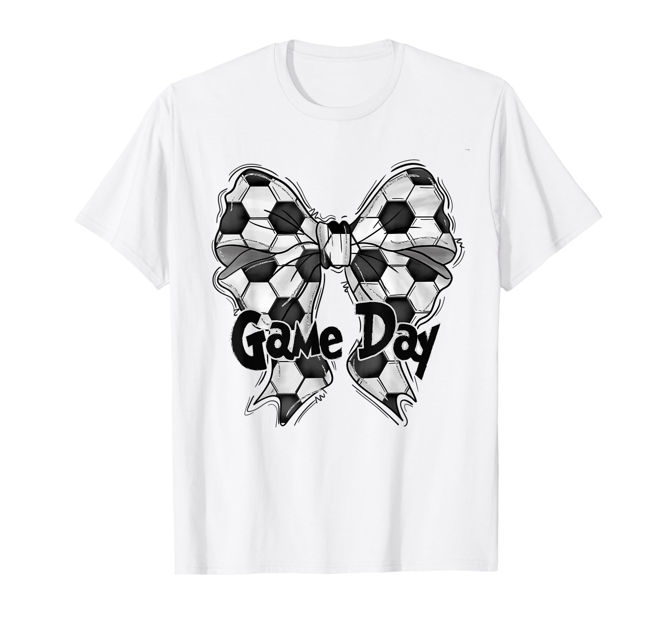 Coquette Bow Soccer Game Day Soccer T-Shirt - Minimalist Print for Adults - T-Shirt, Sweatshirt, Hoodie