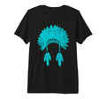 Native American Headdress Turquoise T-Shirt - Graphic Print Men Women - T-Shirt, Sweatshirt, Hoodie