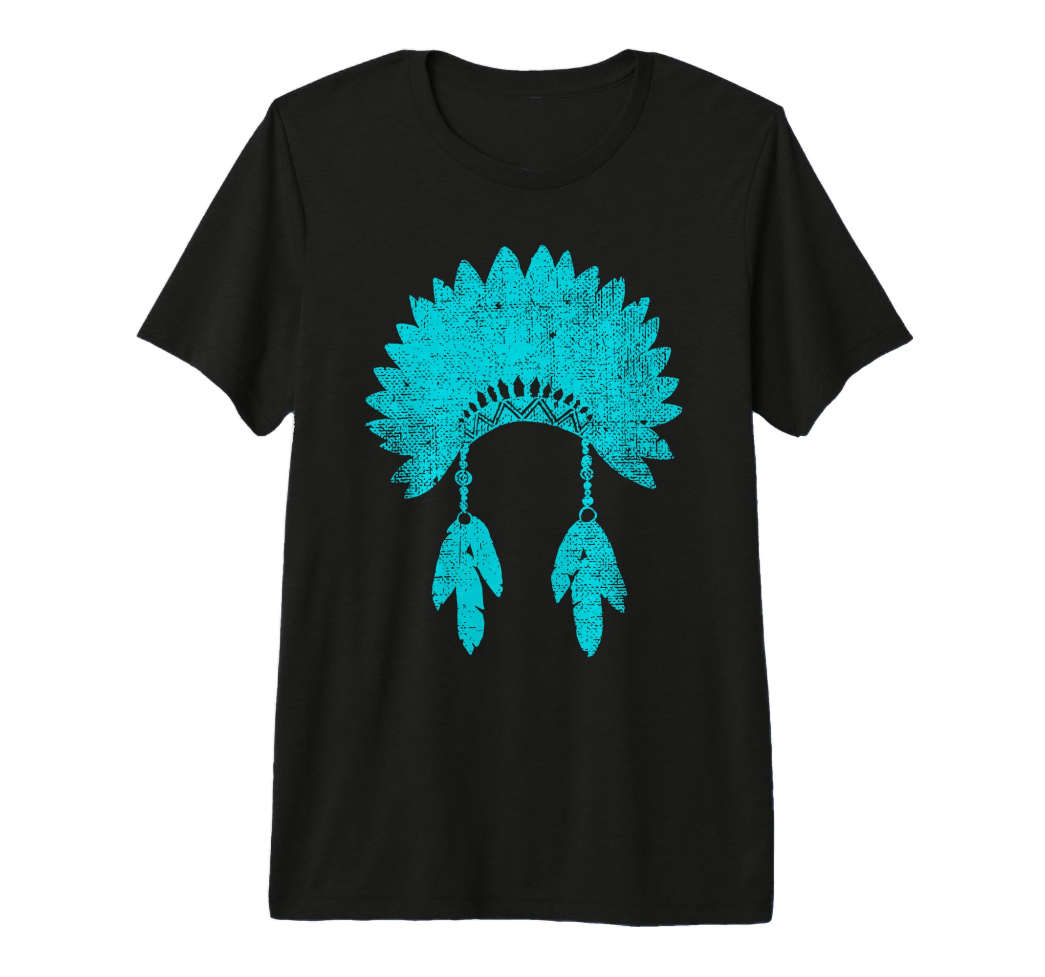 Native American Headdress Turquoise T-Shirt - Graphic Print Men Women - T-Shirt, Sweatshirt, Hoodie