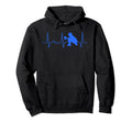 Blue Baseball Heartbeat Catcher Hoodie - Aesthetic Graphic for Adults - T-Shirt, Sweatshirt, Hoodie