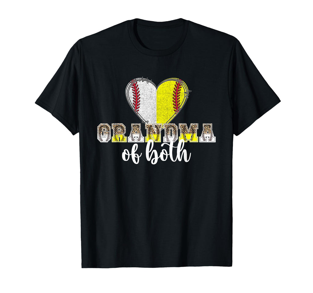 Grandma Both Heart Softball Baseball T-Shirt - Minimalist Print Men Women - T-Shirt, Sweatshirt, Hoodie