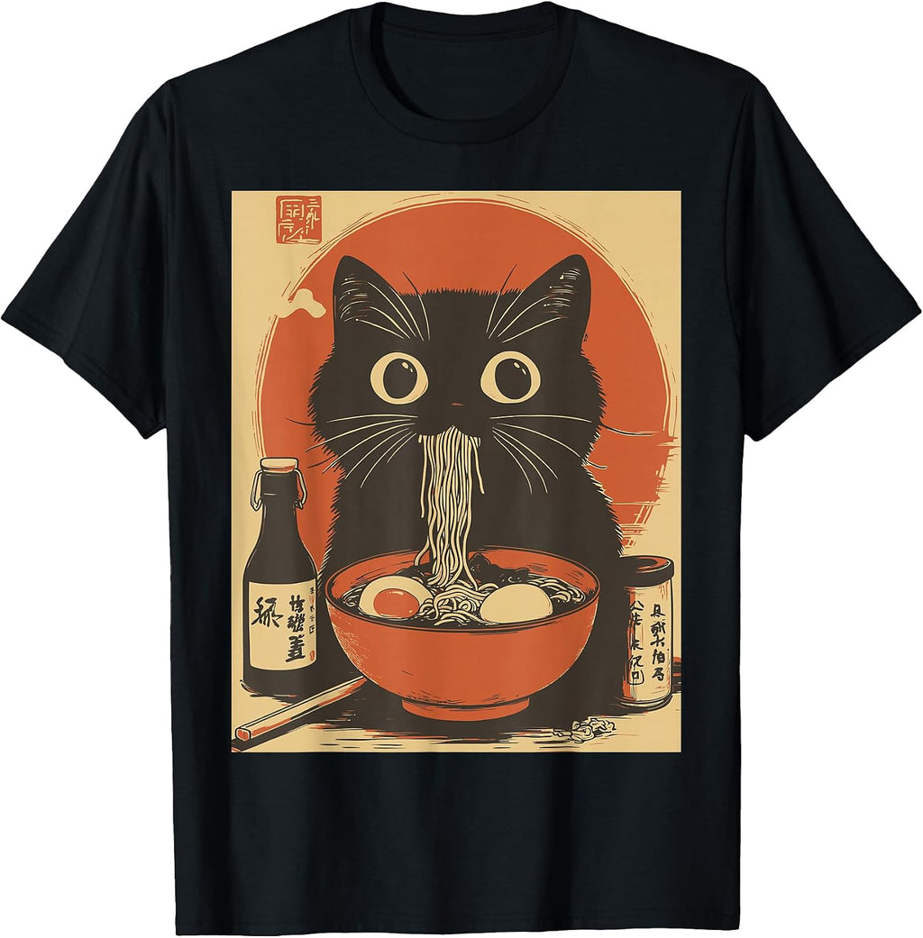 Kawaii Ramen Lovers Cat Anime Japanese Streetwear - Adult & Kids T-Shirts, Sweatshirts & Hoodies apparel design preview 1