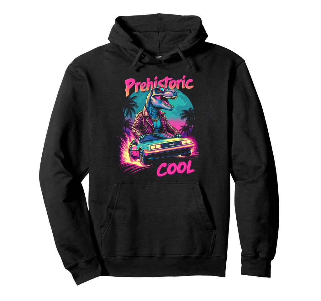 80S 70S Car T Rex Dinosaur Aesthetic Hoodie - Graphic Print Unisex - T-Shirt, Sweatshirt, Hoodie