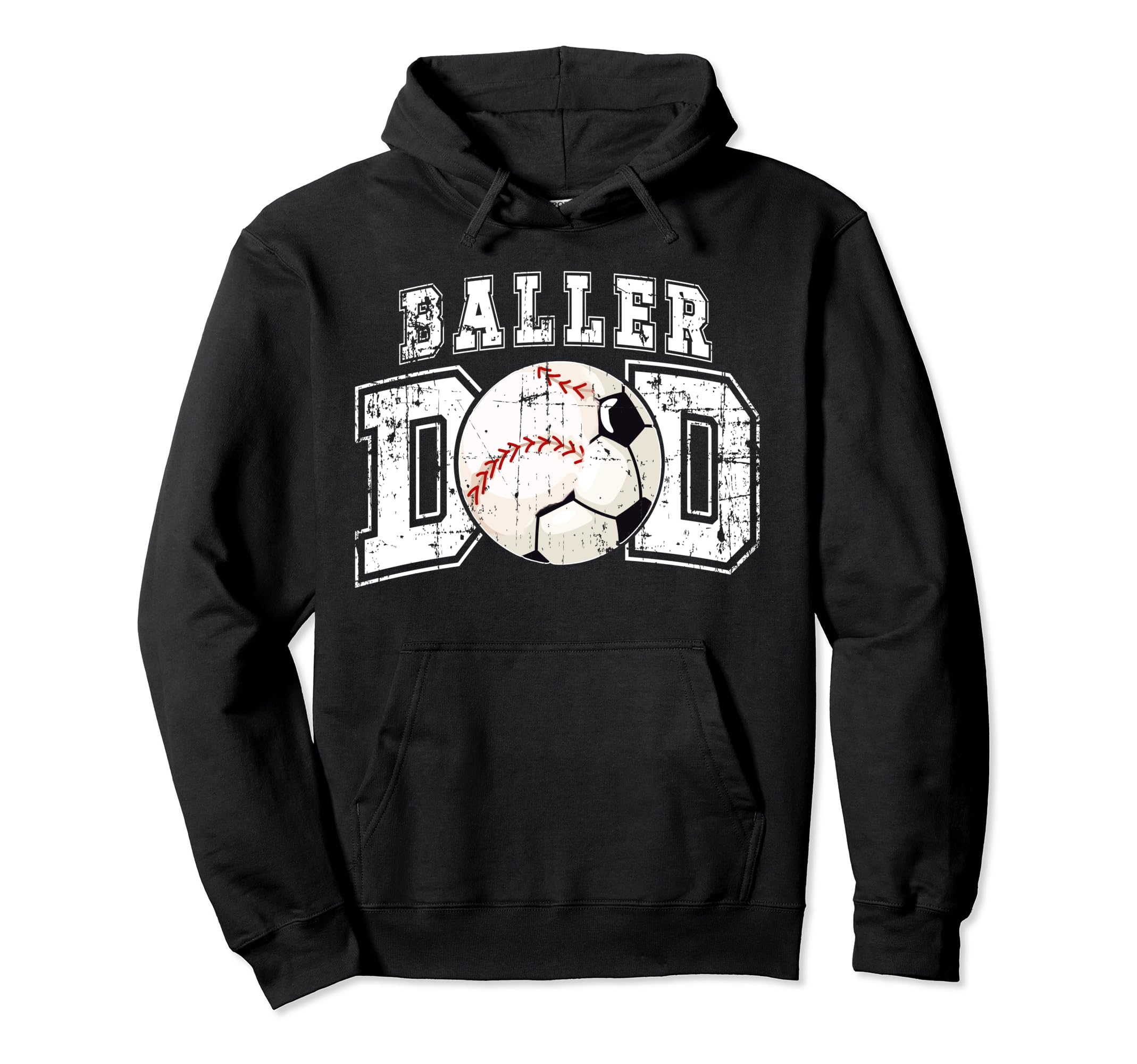 Baller Dad Soccer Baseball Dad Hoodie - Aesthetic Graphic Men Women - T-Shirt, Sweatshirt, Hoodie