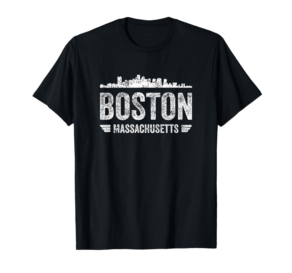 Distressed Boston Skyline Outfit T-Shirt - Trendy Graphic for Adults - T-Shirt, Sweatshirt, Hoodie