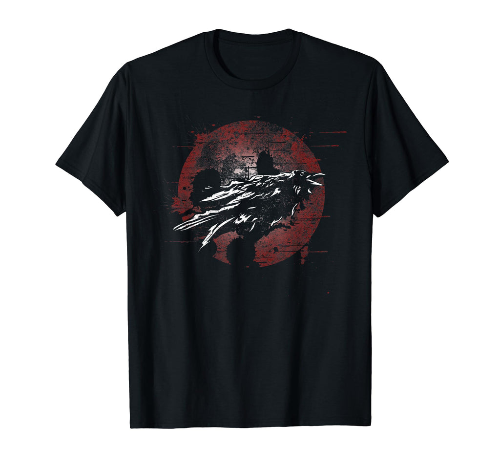 Raven Crow Distressed Halloween T-Shirt - Custom Art Print for Adults - T-Shirt, Sweatshirt, Hoodie