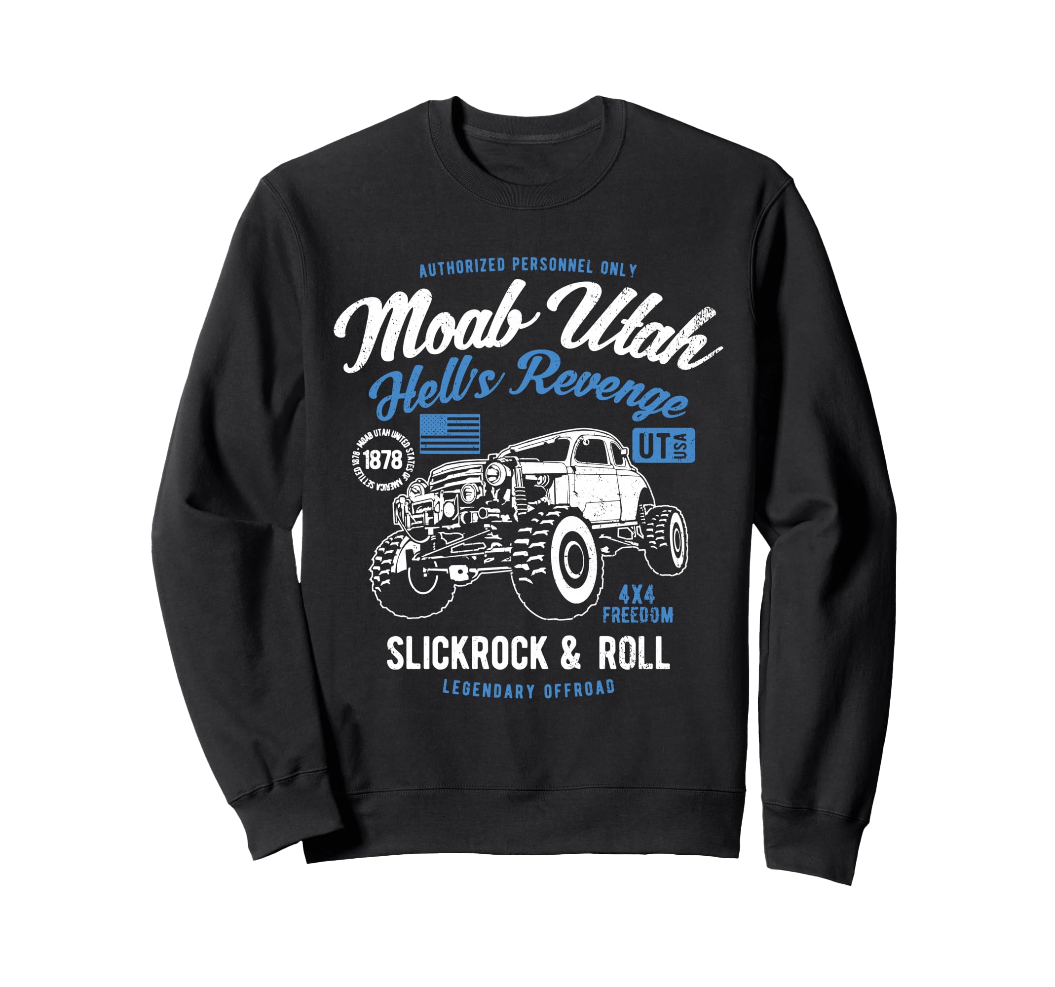 Moab Utah Hells Revenge 4X4 Sweatshirt - Novelty Apparel for Adults - T-Shirt, Sweatshirt, Hoodie
