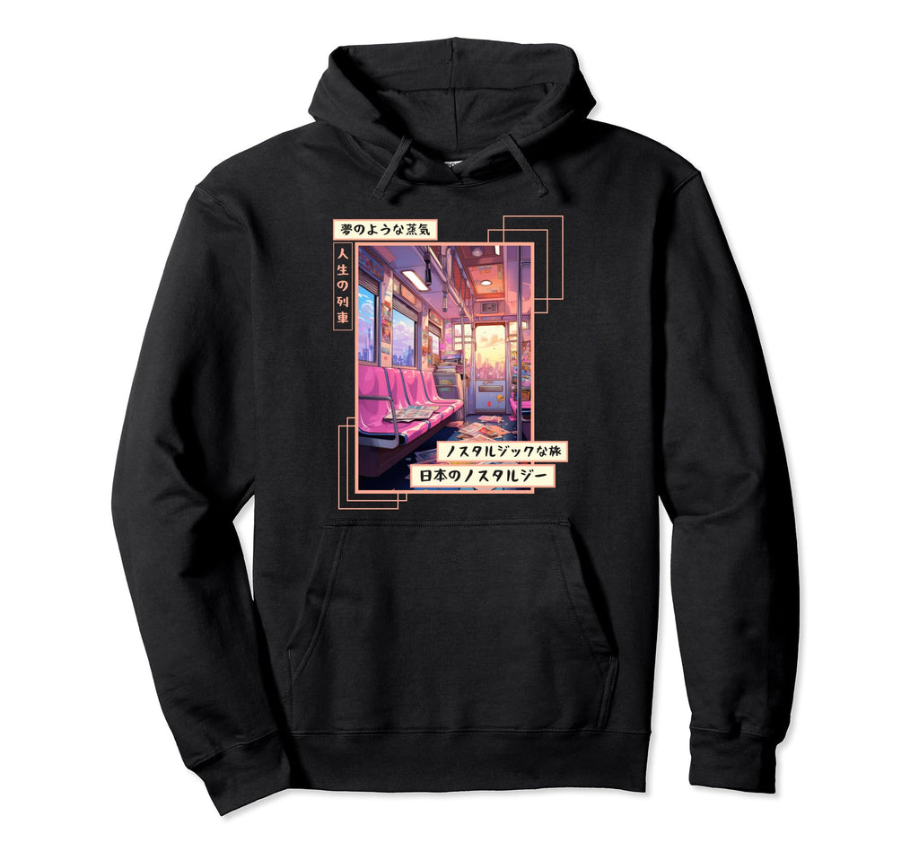 Japanese Aesthetic Subway Hoodie - Fun Novelty Design for Adults - T-Shirt, Sweatshirt, Hoodie