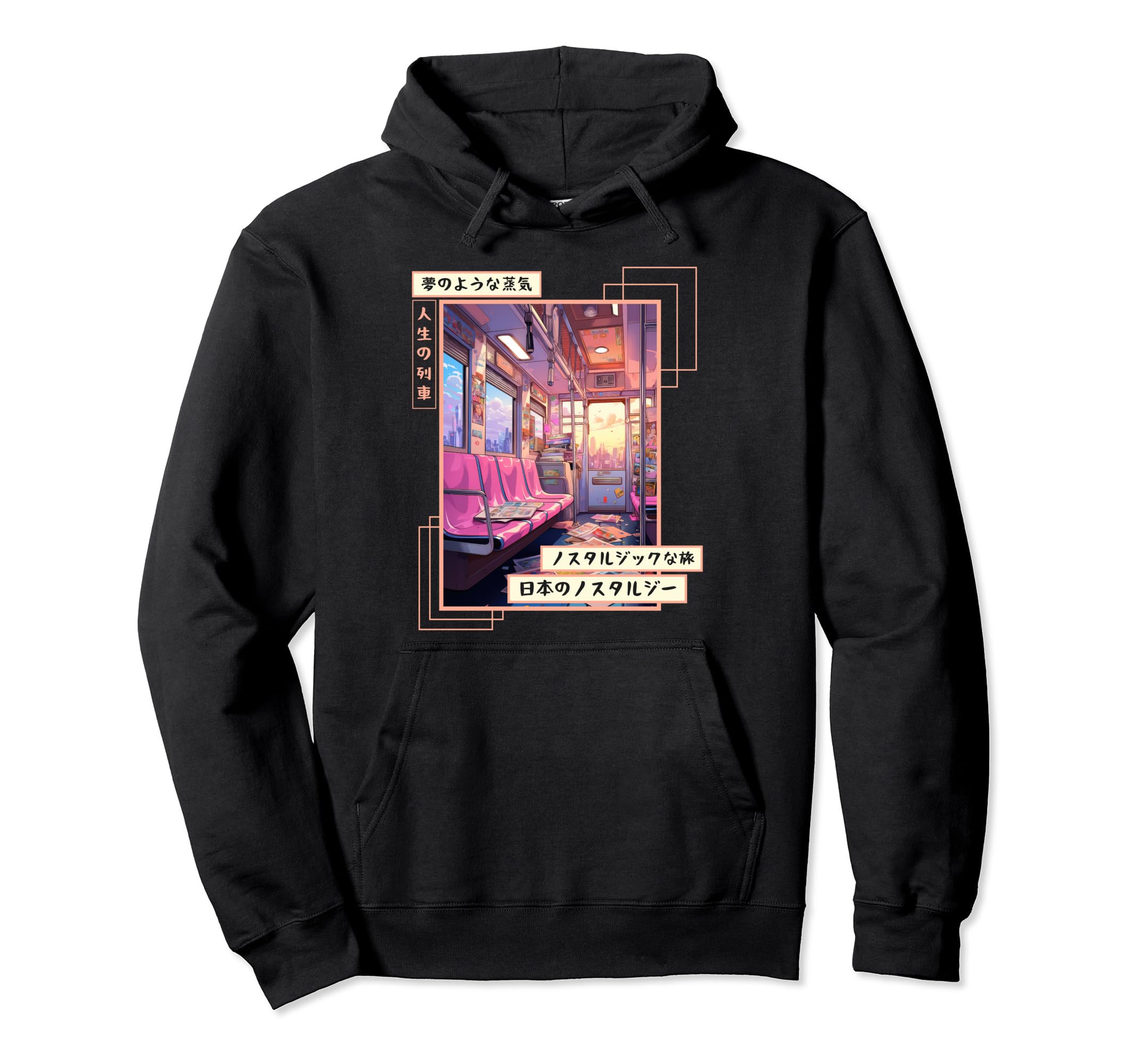 Japanese Aesthetic Subway Hoodie - Fun Novelty Design for Adults - T-Shirt, Sweatshirt, Hoodie