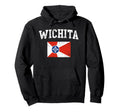 Wichita Flag Kansas Distressed Hoodie - Novelty Apparel Unisex - T-Shirt, Sweatshirt, Hoodie