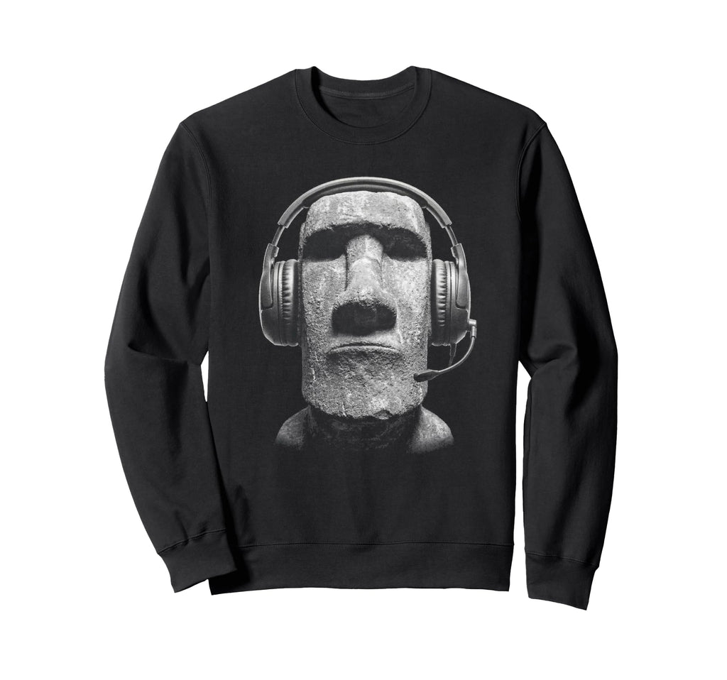 Funny Gamer Y2K Easter Island Moai Sweatshirt - Unique Graphic for Adults - T-Shirt, Sweatshirt, Hoodie