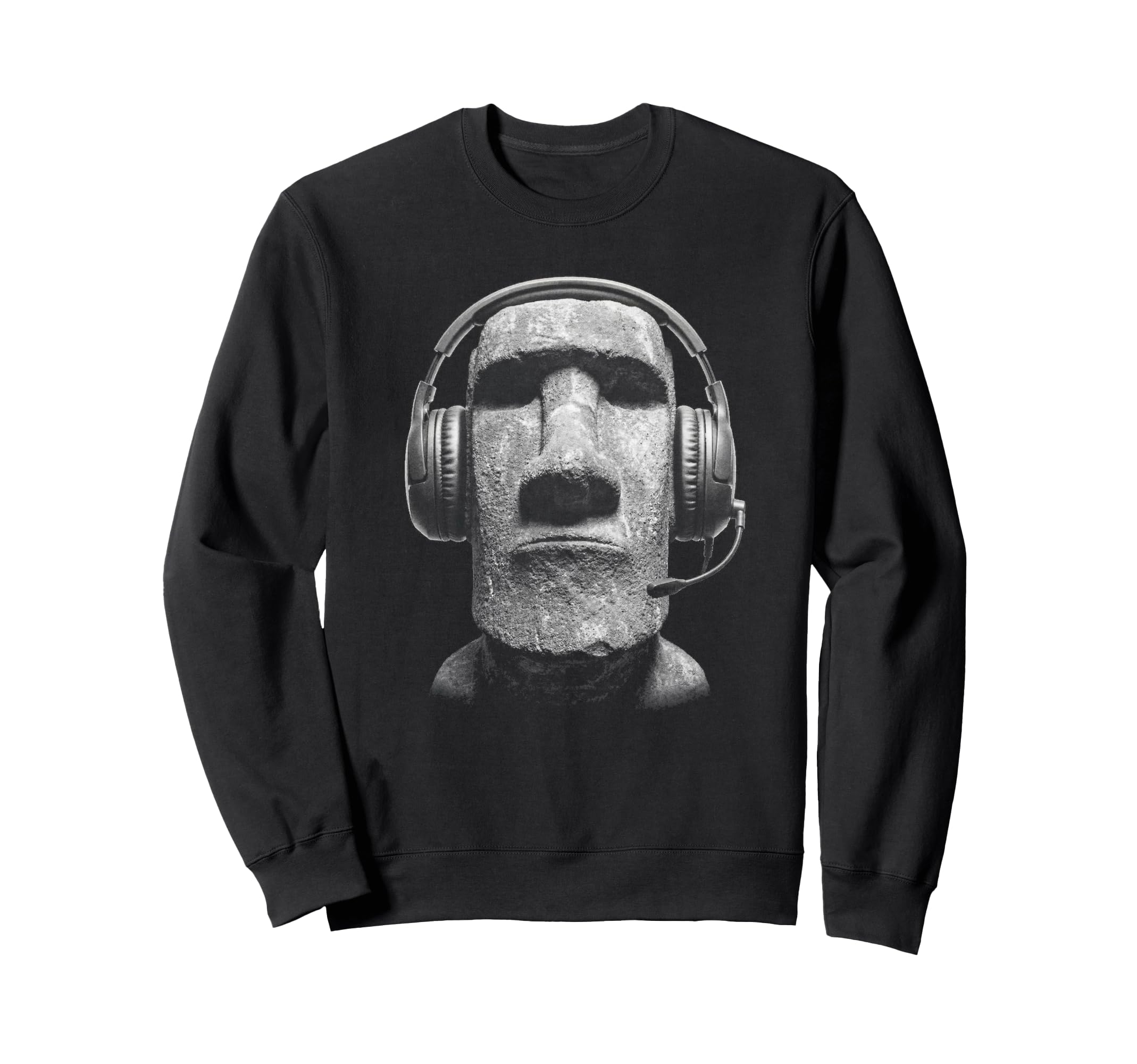 Funny Gamer Y2K Easter Island Moai Sweatshirt - Unique Graphic for Adults - T-Shirt, Sweatshirt, Hoodie