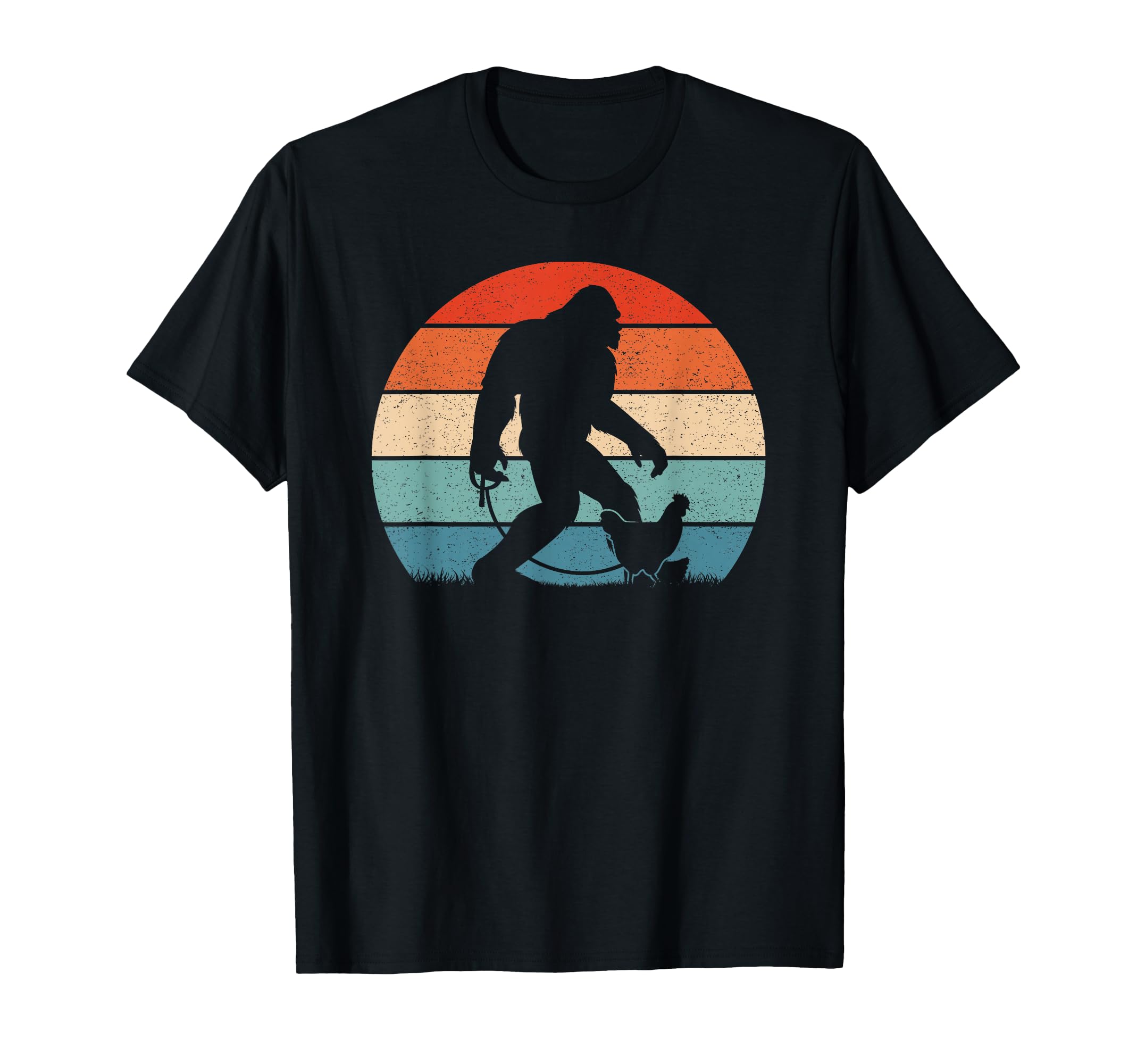 Funny Sasquatch Bigfoot Walking Chicken T-Shirt - Novelty Apparel Unisex - T-Shirt, Sweatshirt, Hoodie