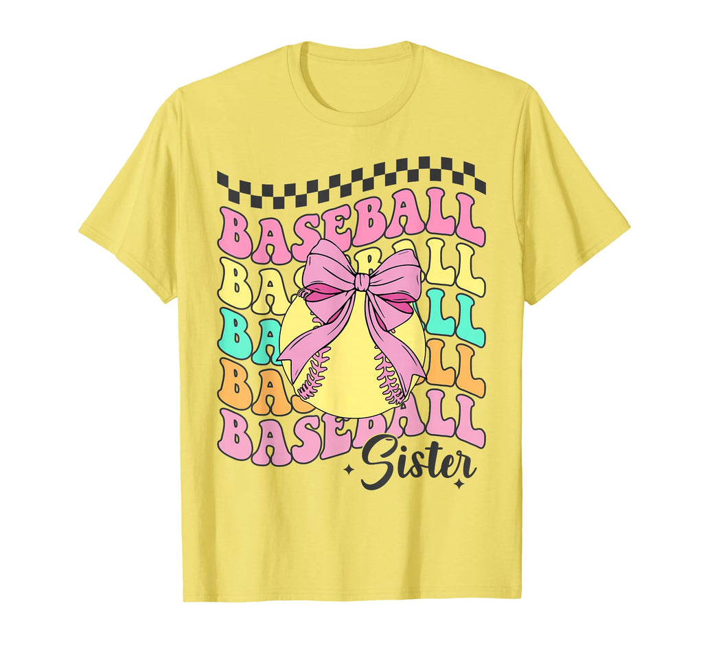 Baseball Sister Coquette Bow Baseball T-Shirt - Novelty Apparel for Adults - T-Shirt, Sweatshirt, Hoodie