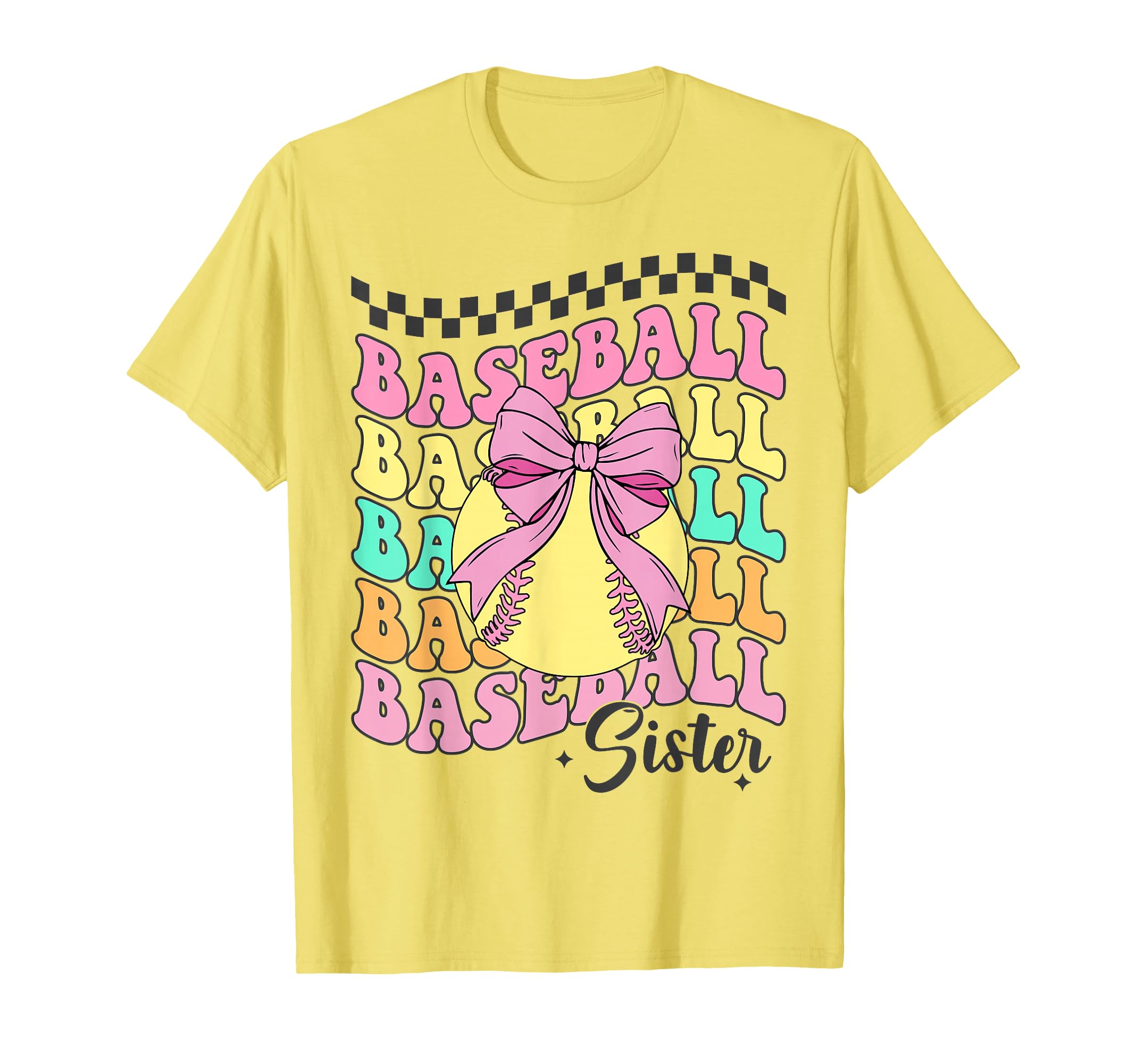 Baseball Sister Coquette Bow Baseball T-Shirt - Novelty Apparel for Adults - T-Shirt, Sweatshirt, Hoodie