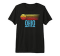 Ohio Distressed Sun Tri Blend T-Shirt - Streetwear Style for Adults - T-Shirt, Sweatshirt, Hoodie