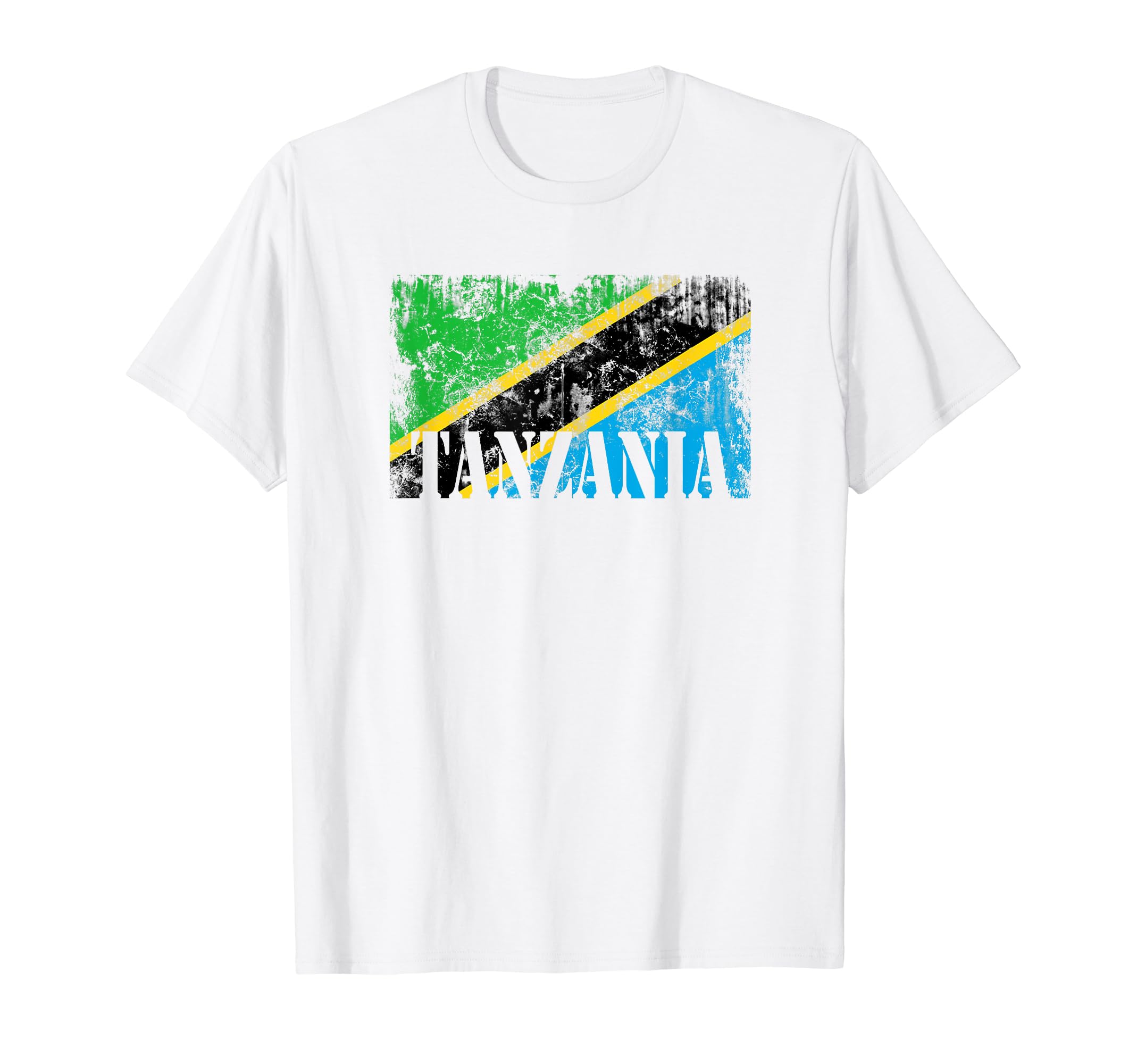 Tanzania Flag Distressed Souvenir T-Shirt - Casual Everyday Wear Men Women - T-Shirt, Sweatshirt, Hoodie