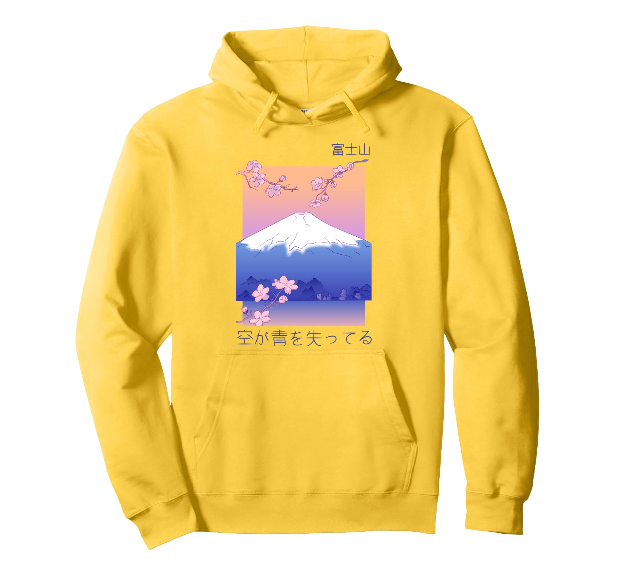 Japanese Cherry Blossom Mountain Hoodie - Casual Everyday Wear Men Women - T-Shirt, Sweatshirt, Hoodie