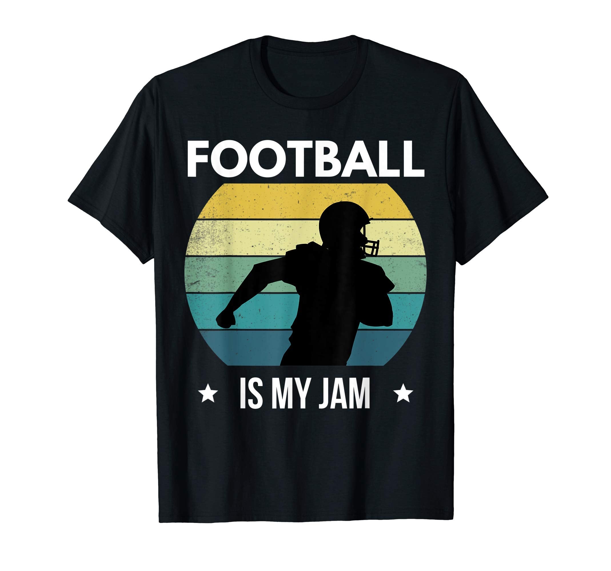 Football Is My Jam American Sport Sunset T-Shirt - Graphic Print Unisex - T-Shirt, Sweatshirt, Hoodie