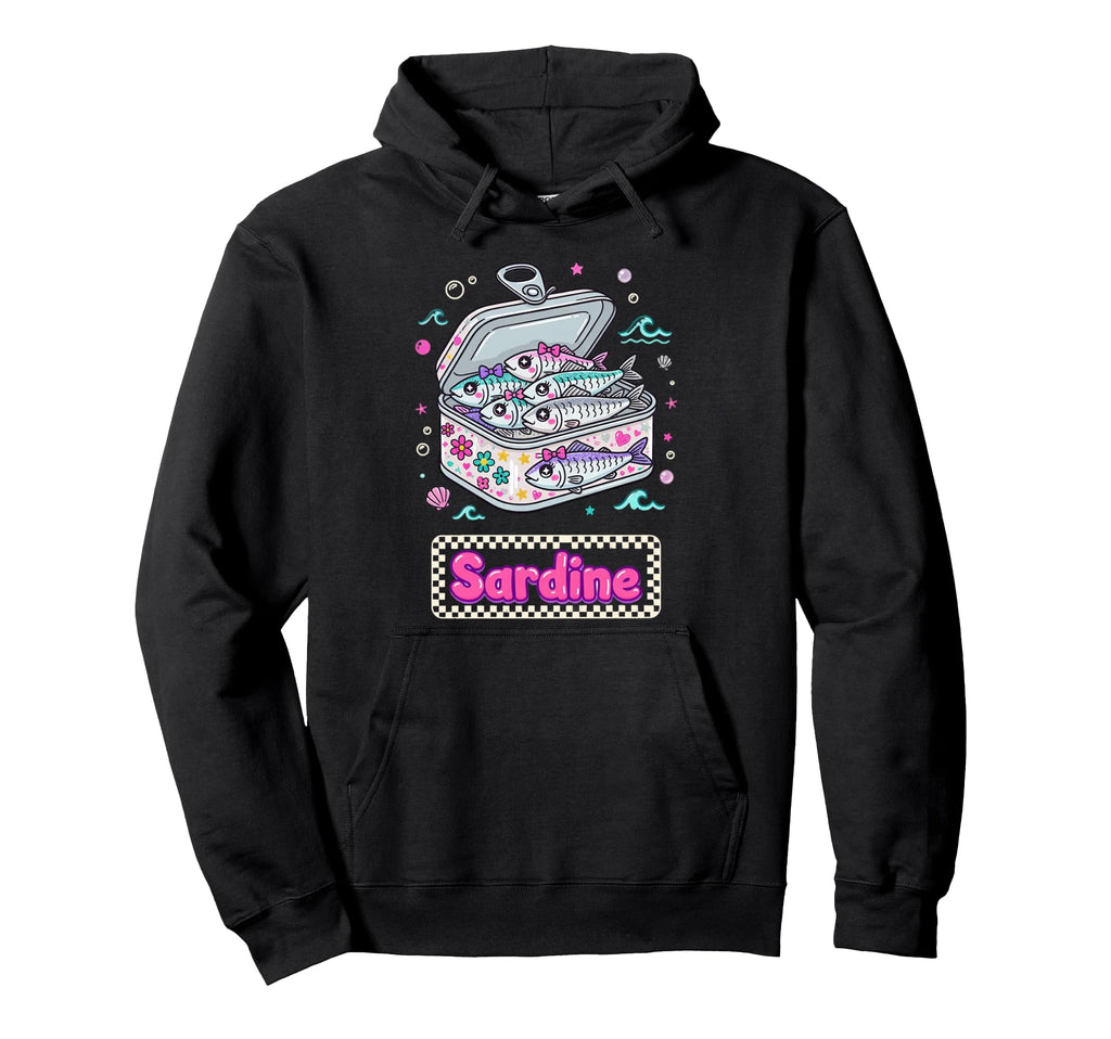 Pastel Kawaii Sardine Tin Fish Hoodie - Aesthetic Graphic for Adults - T-Shirt, Sweatshirt, Hoodie