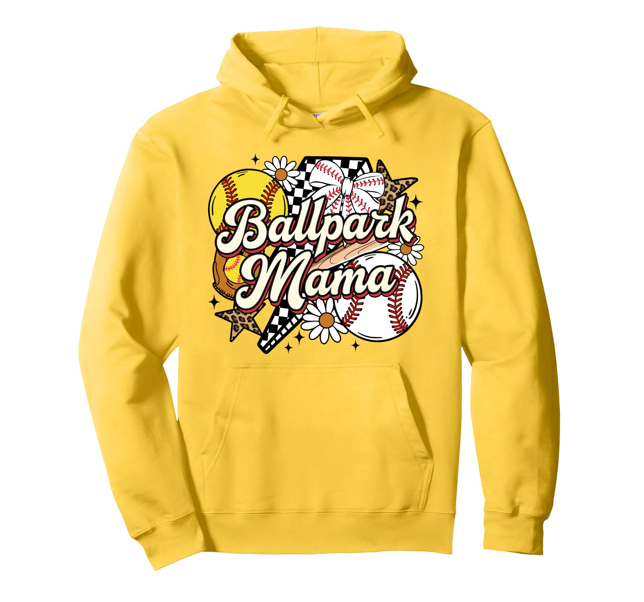 Ballpark Mama Funny Leopard Baseball Hoodie - Streetwear Style for Adults - T-Shirt, Sweatshirt, Hoodie