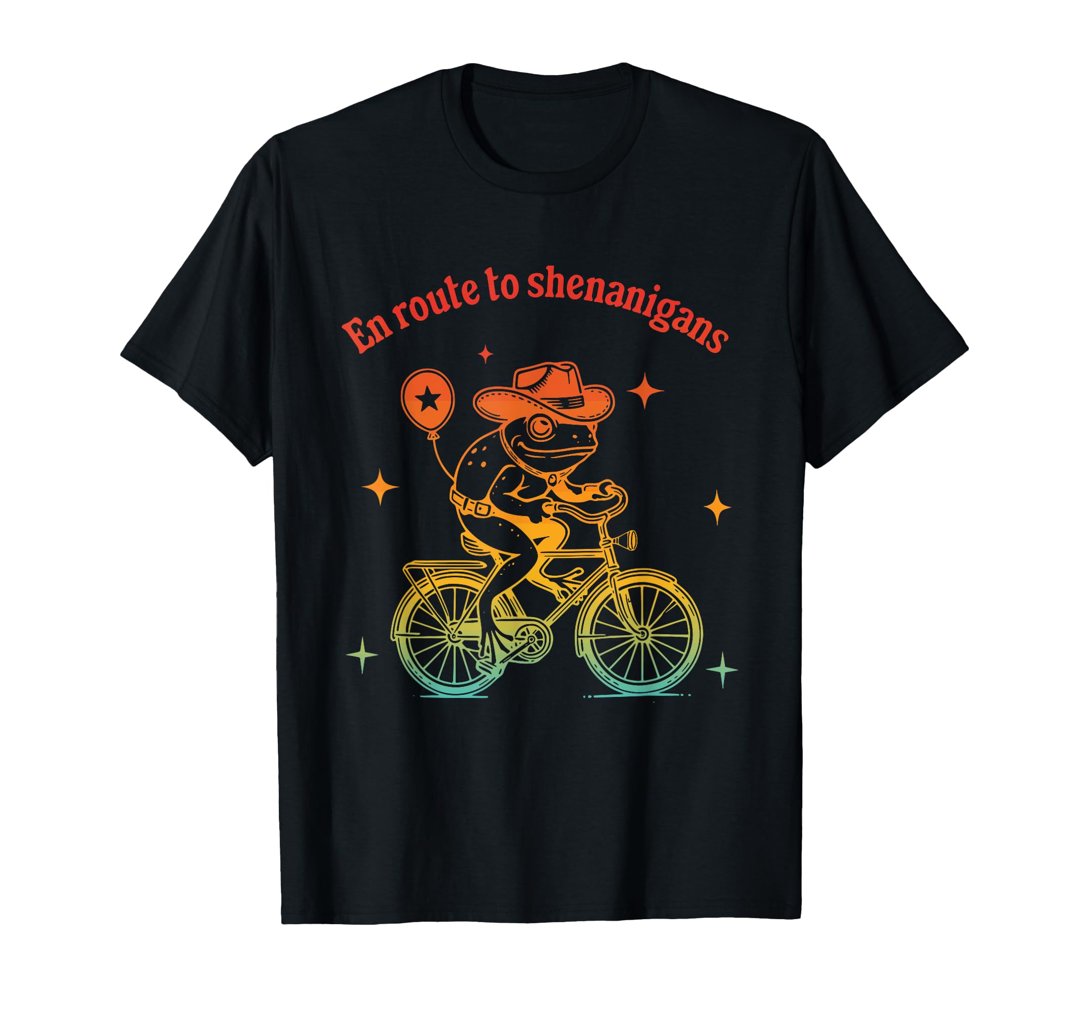 En Route To Shenanigans Frog Cowboy T-Shirt - Graphic Print for Adults - T-Shirt, Sweatshirt, Hoodie