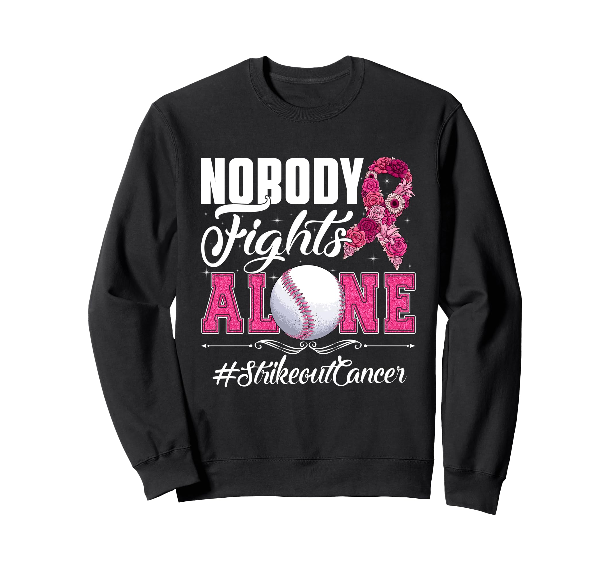Nobody Fights Alone Strike Out Sweatshirt - Aesthetic Graphic Men Women - T-Shirt, Sweatshirt, Hoodie