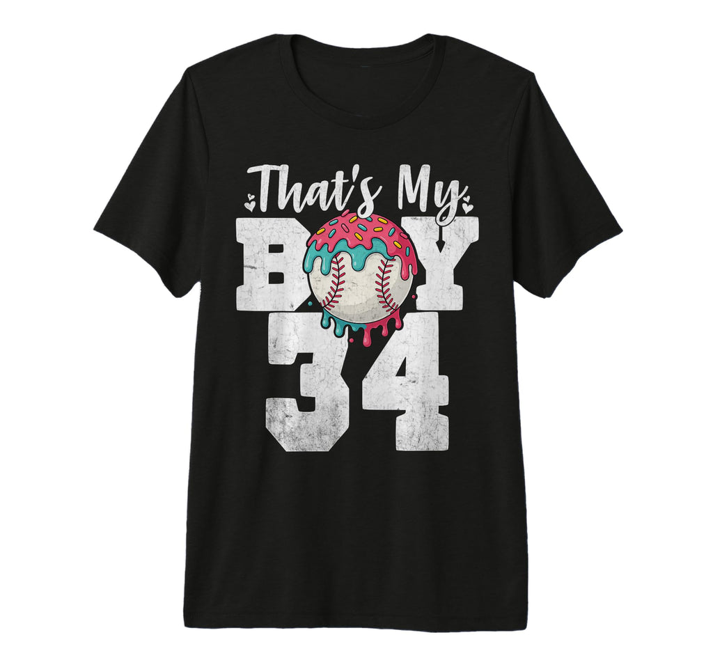 Thats My Baseball 34 Number Mom Dad 34 T-Shirt - Trendy Graphic Men Women - T-Shirt, Sweatshirt, Hoodie