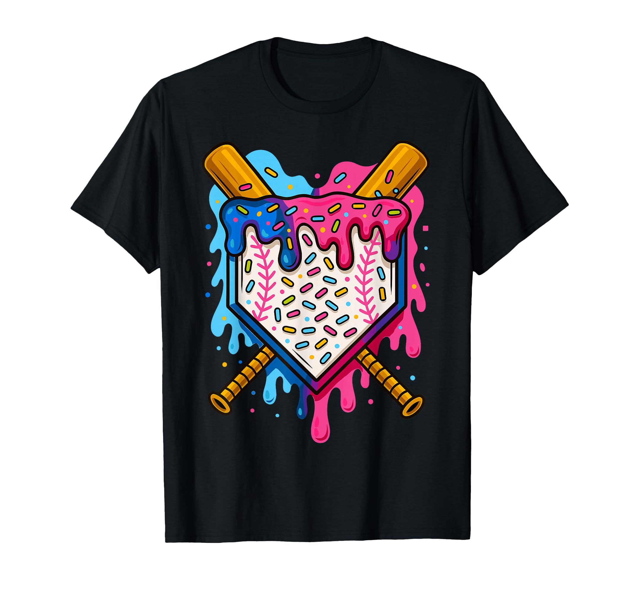 Baseball Ice Cream Drip Baseball T-Shirt - Minimalist Print for Adults - T-Shirt, Sweatshirt, Hoodie
