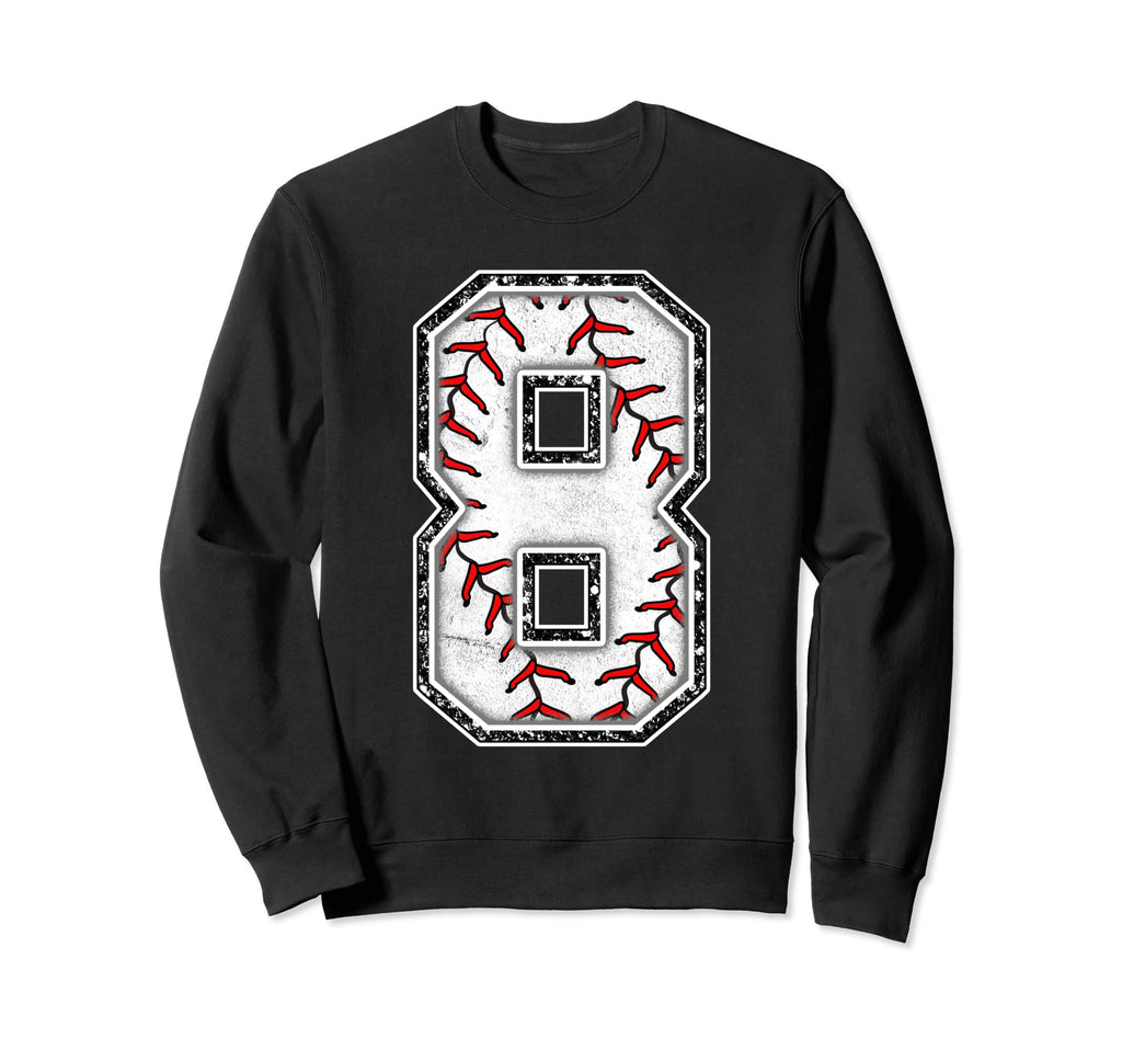 8 Years Old Birthday Baseball Theme Sweatshirt - Unique Graphic for Adults - T-Shirt, Sweatshirt, Hoodie