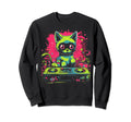 Kawaii Cat Dj Japanese Edm Y2K Sweatshirt - Unique Graphic for Adults - T-Shirt, Sweatshirt, Hoodie