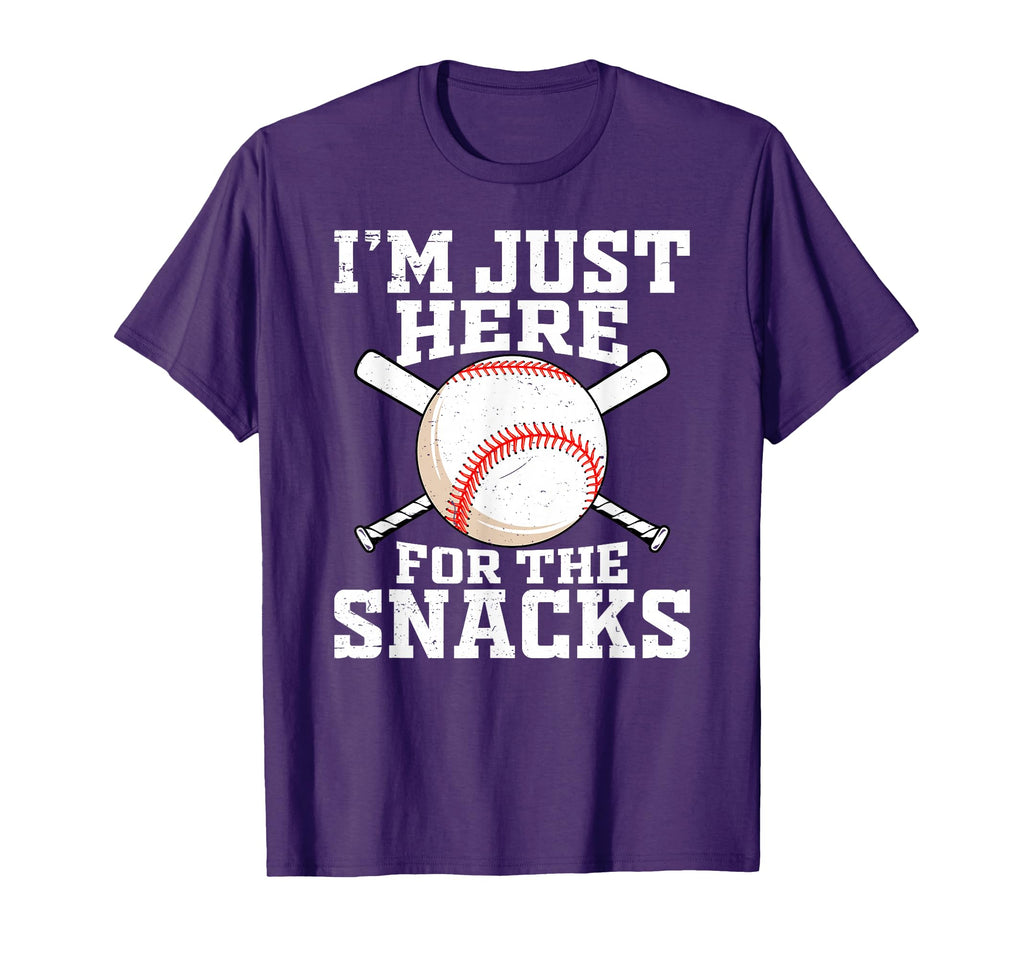 Funny Baseball Im Just Here Snacks T-Shirt - Novelty Apparel Men Women - T-Shirt, Sweatshirt, Hoodie