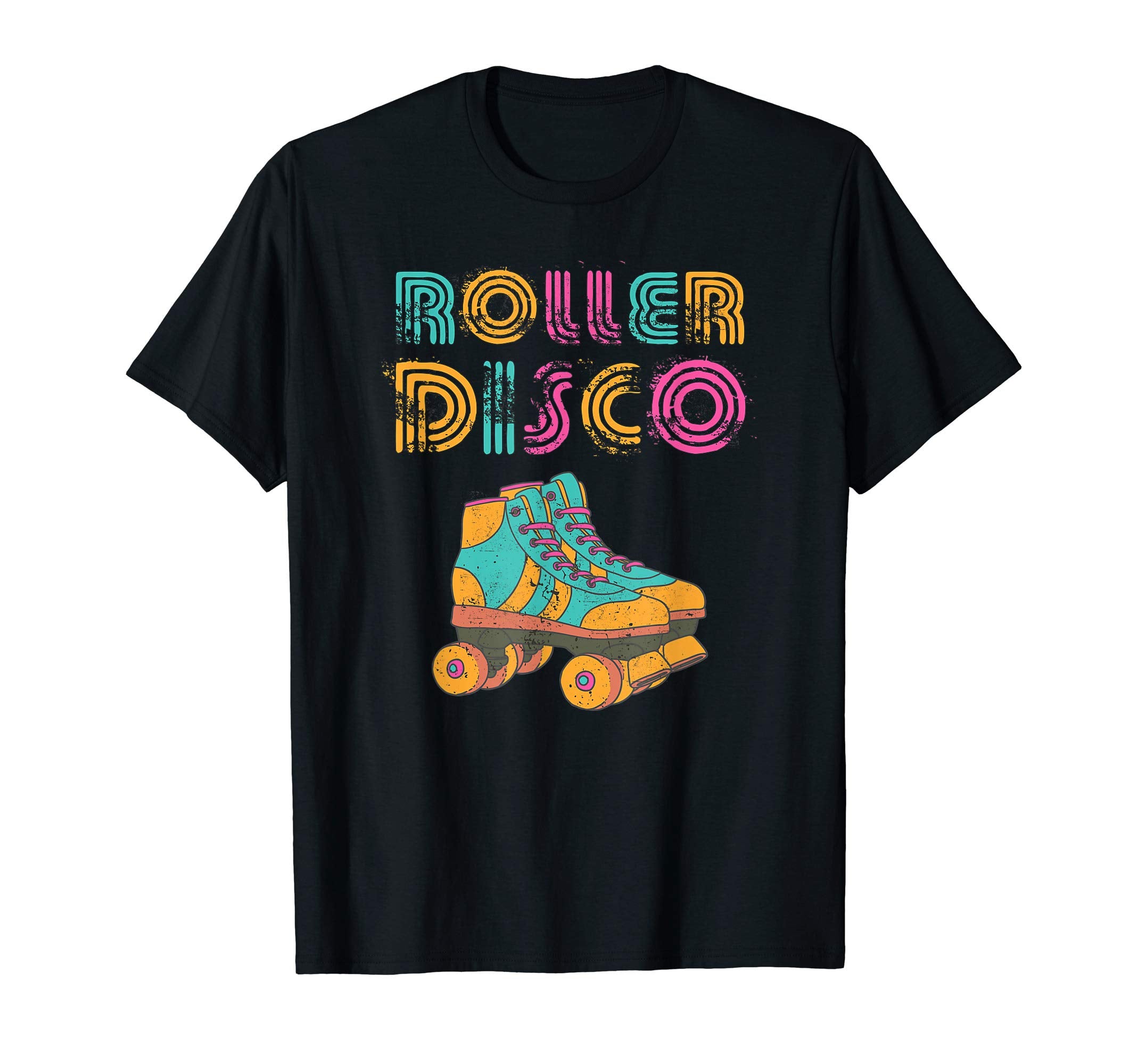 Distressed Roller Disco 70S And T-Shirt - Casual Everyday Wear for Adults - T-Shirt, Sweatshirt, Hoodie