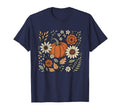 Boho Fall Floral Pumpkin Aesthetic Pumpkin T-Shirt - Trendy Graphic Unisex - T-Shirt, Sweatshirt, Hoodie