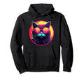 Cat Finds 80S And Loves Neon Colours Hoodie - Aesthetic Graphic Unisex - T-Shirt, Sweatshirt, Hoodie