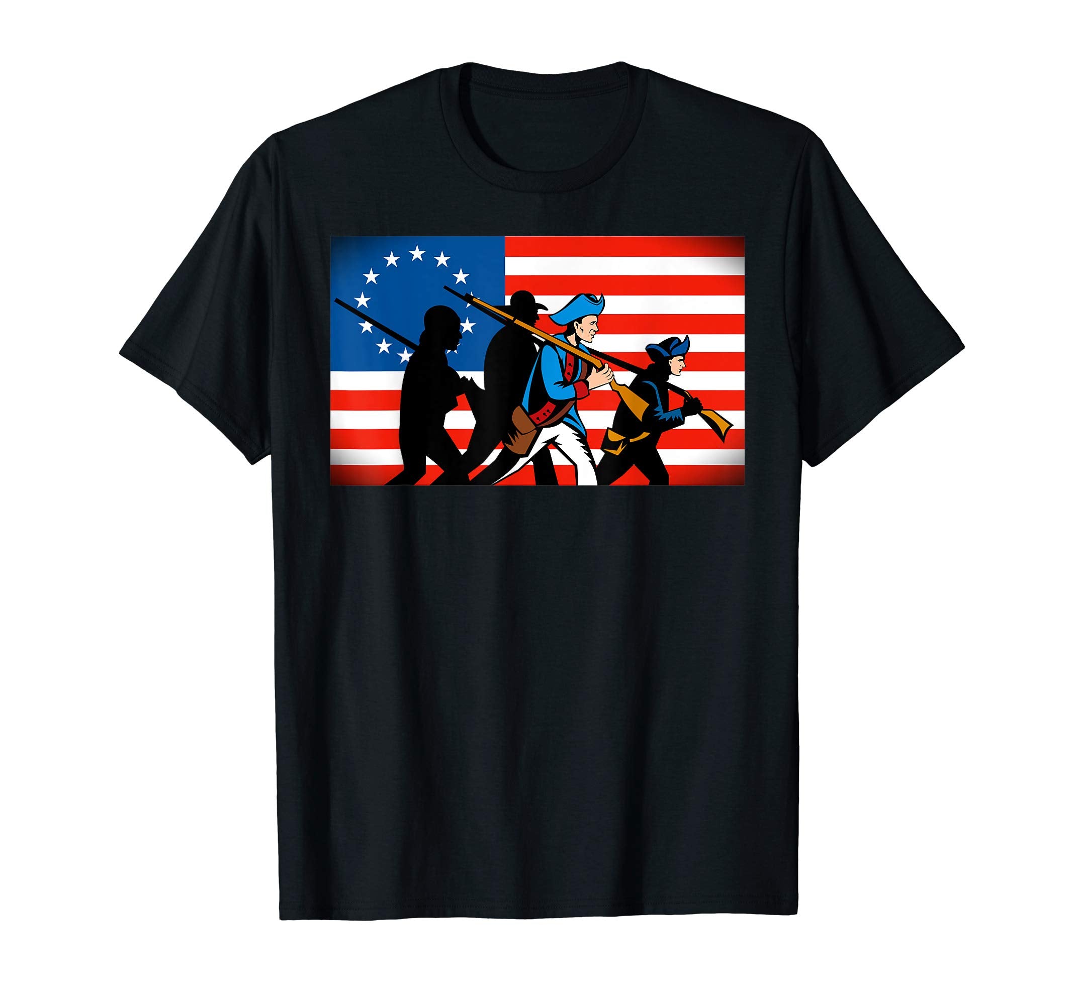 Patriotic America Betsy Ross Flag T-Shirt - Custom Art Print Men Women - T-Shirt, Sweatshirt, Hoodie