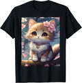 Kawaii Anime Cat Sakura Cherry Blossom Cute Kitten - Adult & Kids T-Shirts, Sweatshirts & Hoodies apparel design preview 1