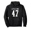 Number 47 Little Bro Biggest Fan Hoodie - Trendy Graphic for Adults - T-Shirt, Sweatshirt, Hoodie