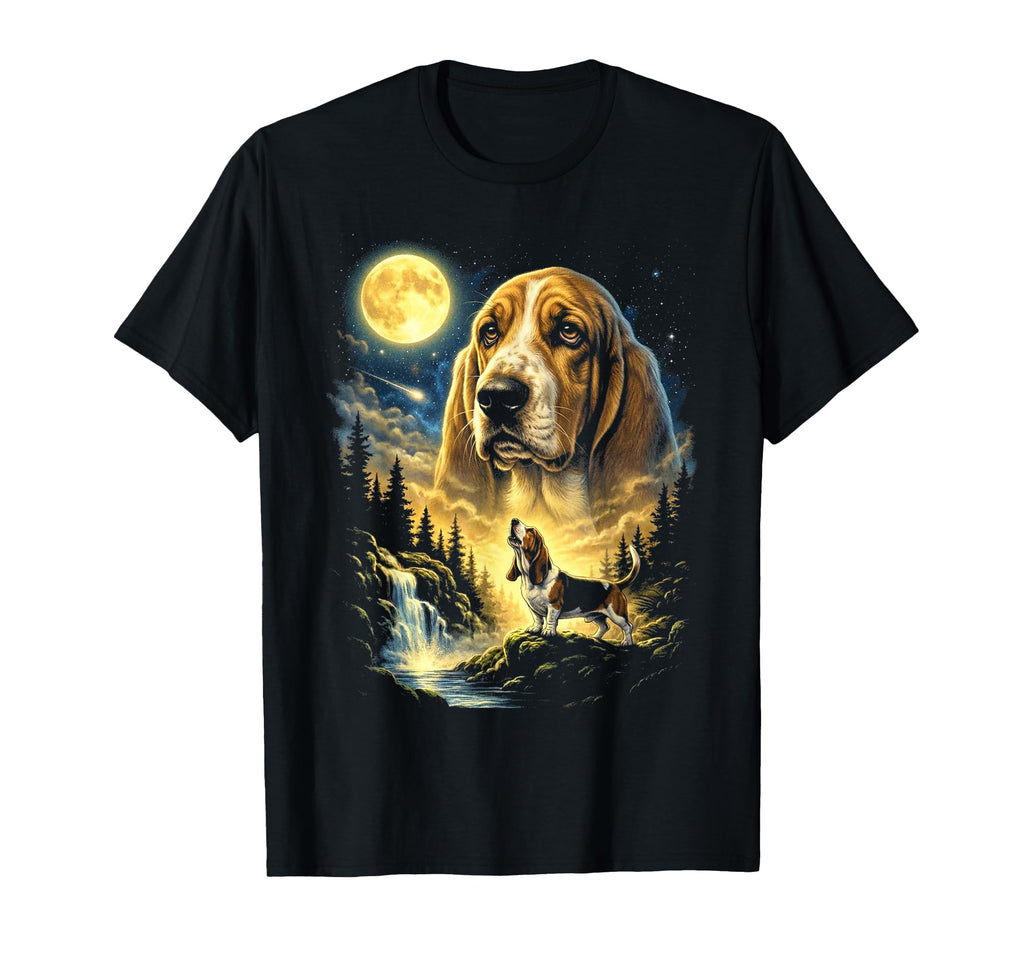 Basset Hound Howling To Moon Meme T-Shirt - Streetwear Style for Adults - T-Shirt, Sweatshirt, Hoodie