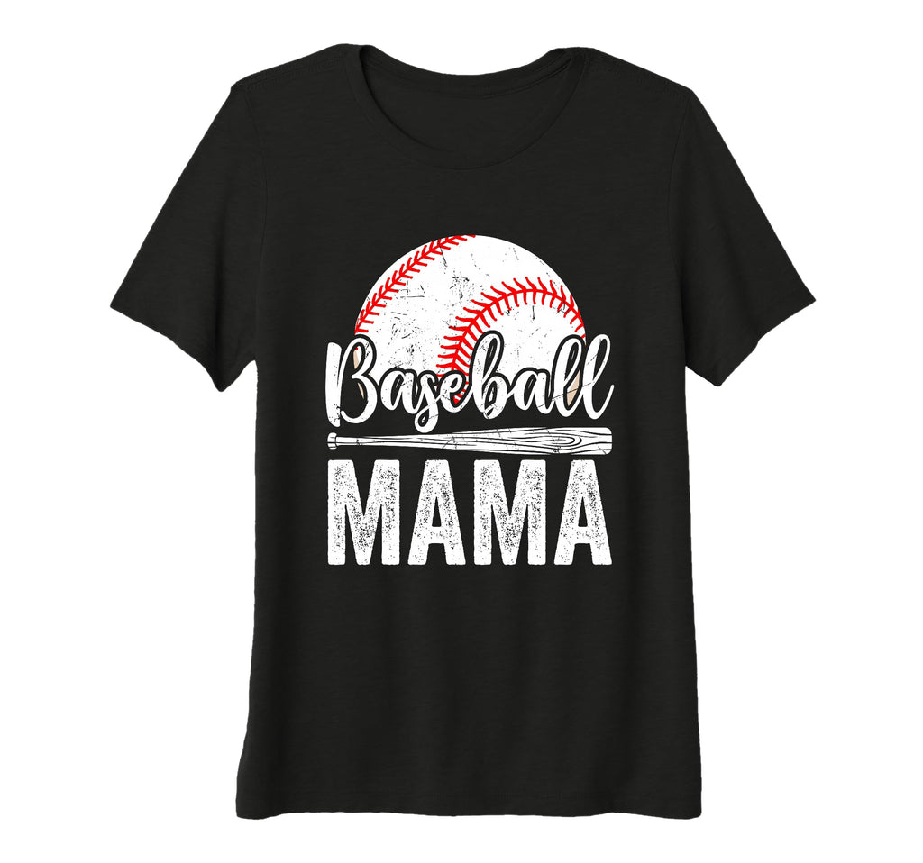 Womens Funny Baseball Mama Tri Blend T-Shirt - Unique Graphic for Adults - T-Shirt, Sweatshirt, Hoodie