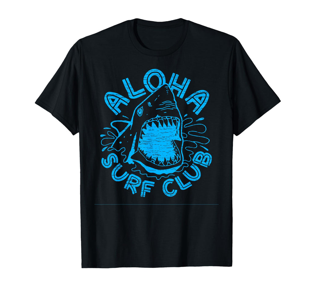 Aloha Surf Club Aqua Shark Attack T-Shirt - Unique Graphic Unisex - T-Shirt, Sweatshirt, Hoodie