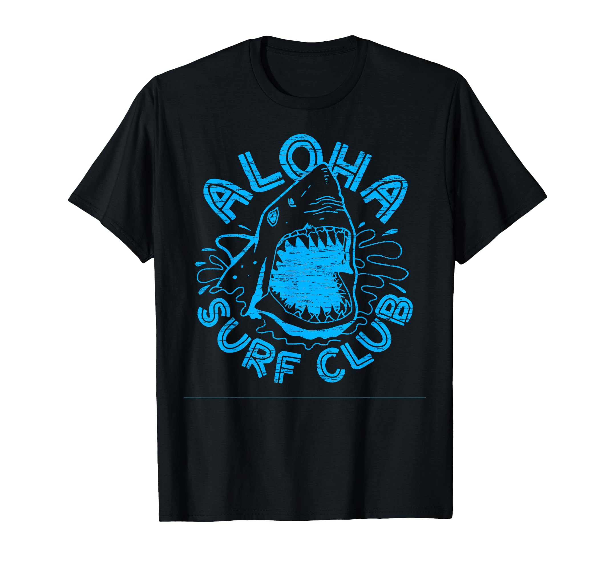 Aloha Surf Club Aqua Shark Attack T-Shirt - Unique Graphic Unisex - T-Shirt, Sweatshirt, Hoodie
