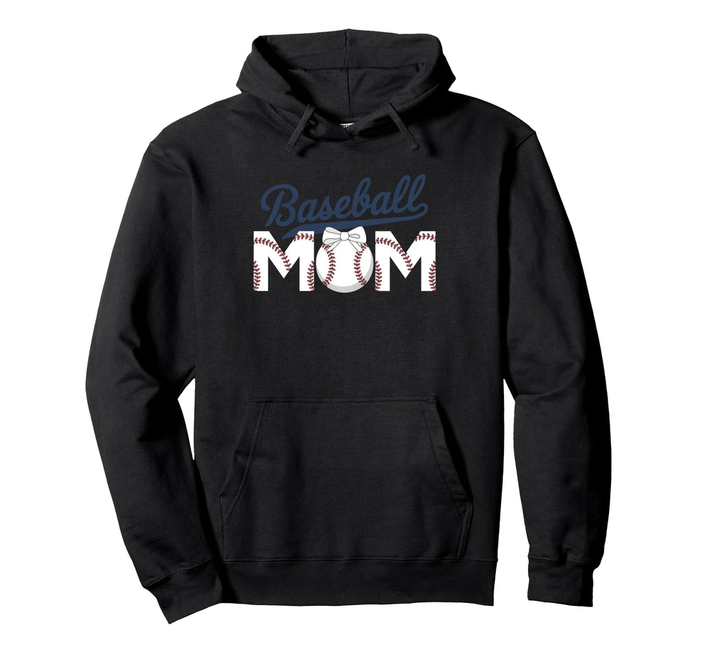Baseball Mama Coquette Bow Game Day Hoodie - Trendy Graphic Unisex - T-Shirt, Sweatshirt, Hoodie