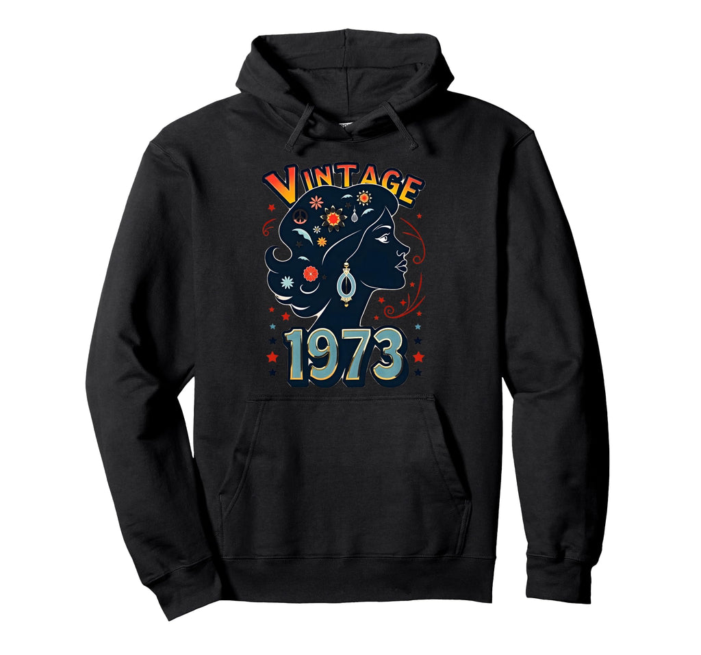 1973 Flower Power Peace Hippie Birthday Hoodie - Minimalist Print Men Women - T-Shirt, Sweatshirt, Hoodie