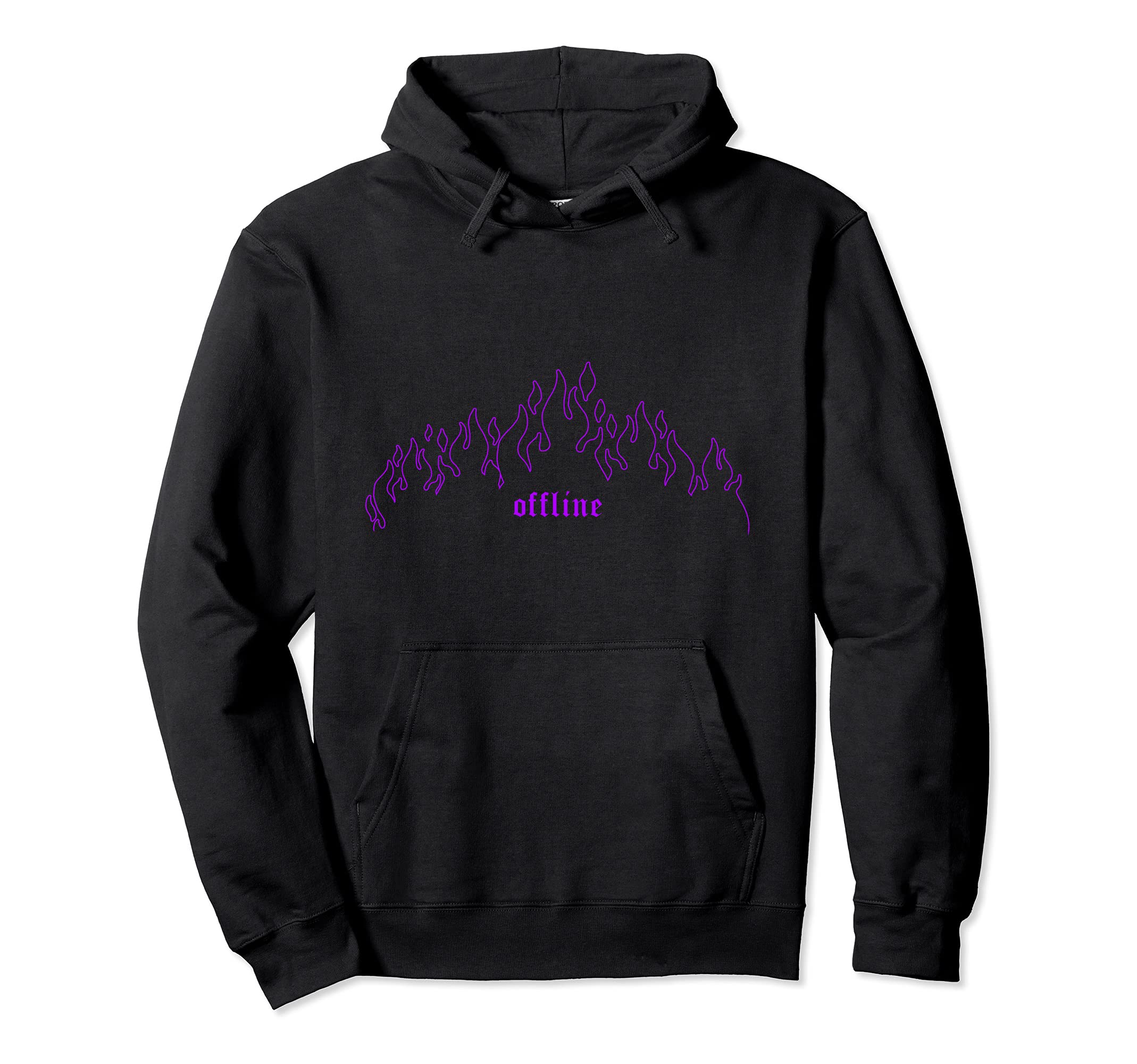 90S Grunge E E Offline Purple Flames Hoodie - Streetwear Style Unisex - T-Shirt, Sweatshirt, Hoodie