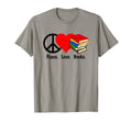 Peace Love Books Reader Reading T-Shirt - Novelty Apparel for Adults - T-Shirt, Sweatshirt, Hoodie